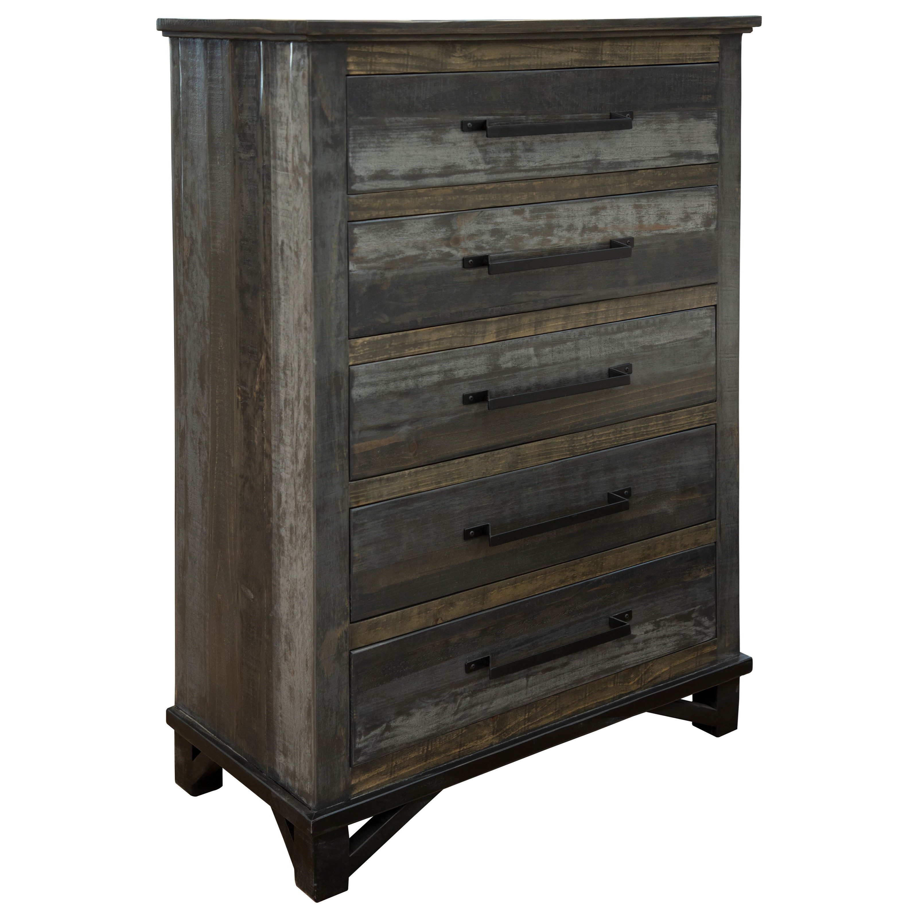 International Furniture Direct Loft BRMCHE6441CH Rustic 5 Drawer Chest